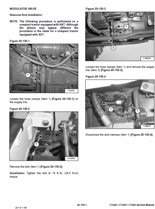 Bobcat CT440, CT445 and CT450 Compact Tractor Service Manual - Image 3