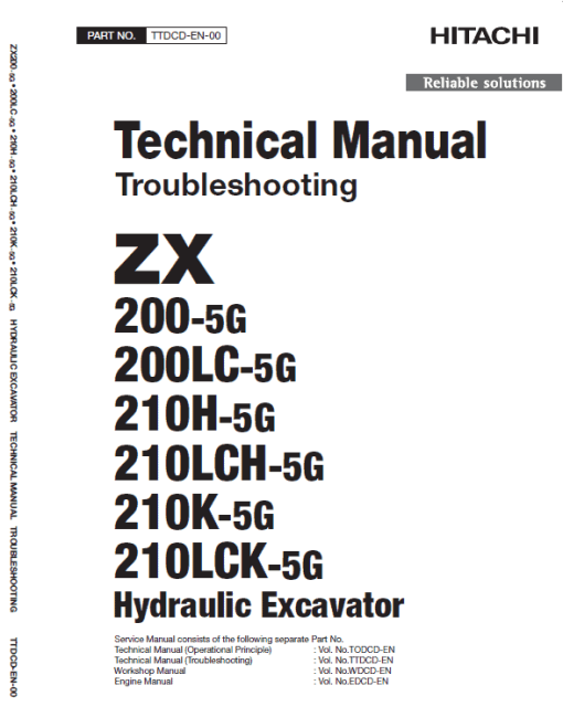 Hitachi ZX200-5G Excavator Service Repair Manual - Image 6