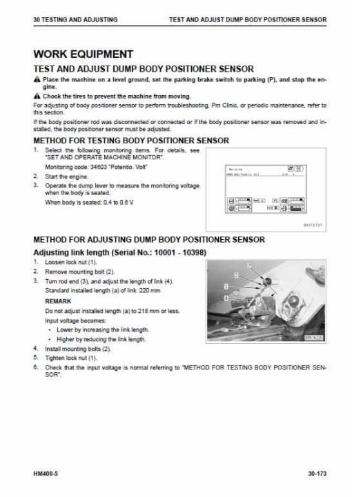 Komatsu HM400-5 Dump Truck Service Manual - Image 4