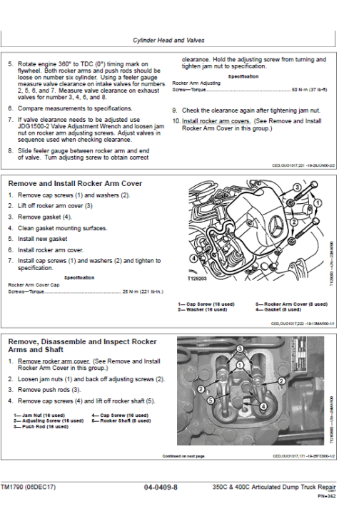 John Deere 350C, 400C Articulated Dump Truck Repair Technical Manual - Image 4