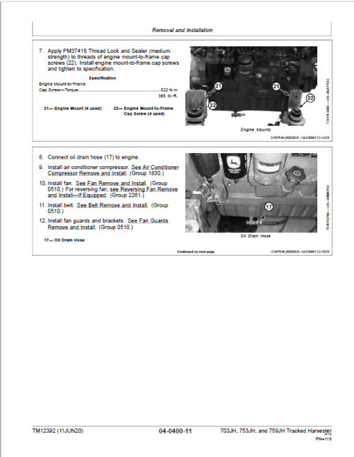 John Deere 703JH, 753JH, 759JH Harvester Repair Manual (S.N after C220453 -) - Image 4