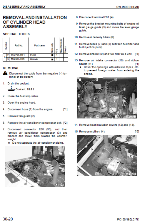 Komatsu PC160LC-7K, PC180LC-7K Excavator Service Manual - Image 4