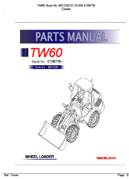 Takeuchi TW60 Wheel Loader Service Manual - Image 4