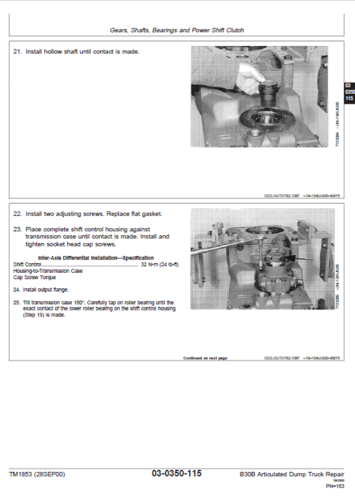 John Deere B30B Articulated Dump Truck Repair Technical Manual - Image 4