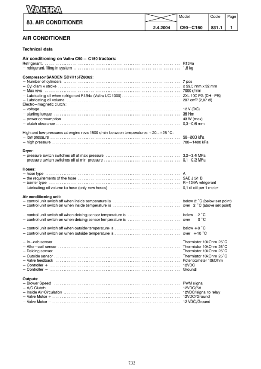 Valtra C90, C100, C110, C120, C130, C150 Tractors Service Repair Manual - Image 5