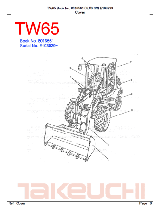 Takeuchi TW65 Wheel Loader Service Manual - Image 3