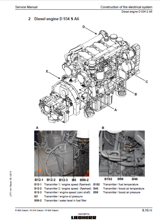 Liebherr R906, R916, R926 Classic & Advance Excavator Service Manual - Image 5