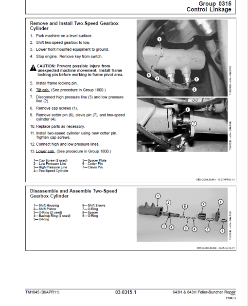 John Deere 643H, 843H Feller Buncher Service Repair Manual (TM1844 and TM1845) - Image 4