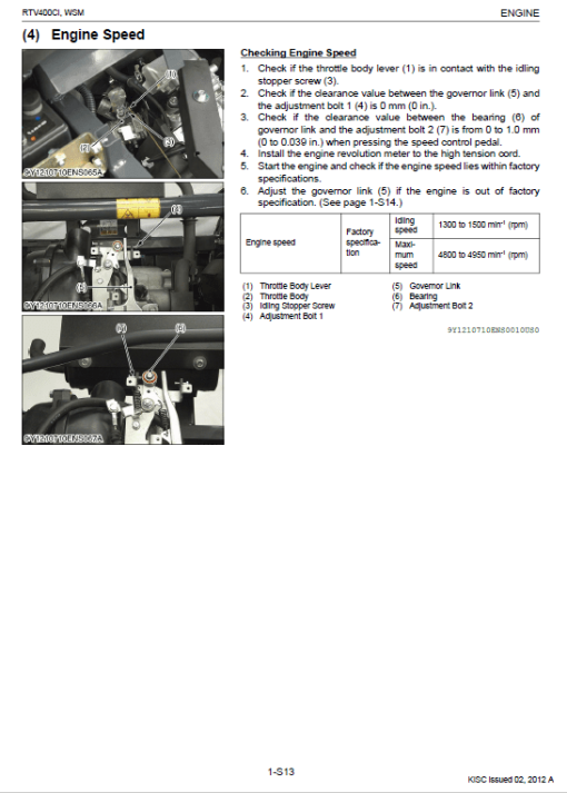 Kubota RTV400CI Utility Vehicle Workshop Service Manual - Image 4