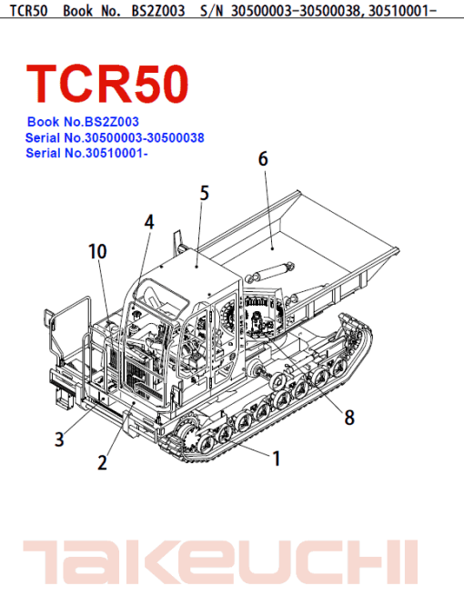 Takeuchih TCR50 Dump Carrier Service Manual - Image 5