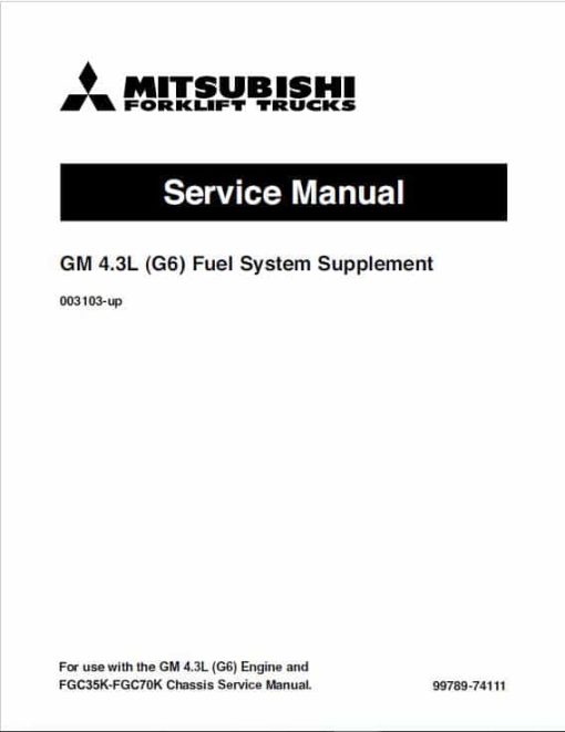 Mitsubishi FGC35K, FGC40K, FGC40K STC Forklift Service Manual - Image 4