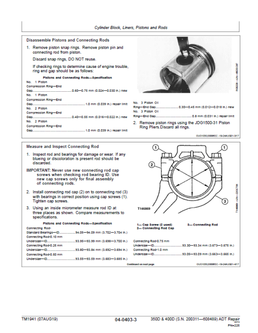 John Deere 350D, 400D Dump Truck Technical Manual (DW & BELL - S.N. 200311—201811) - Image 4