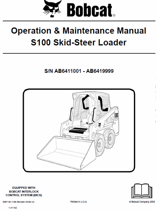 Bobcat S100 Skid-Steer Loader Service Manual - Image 2