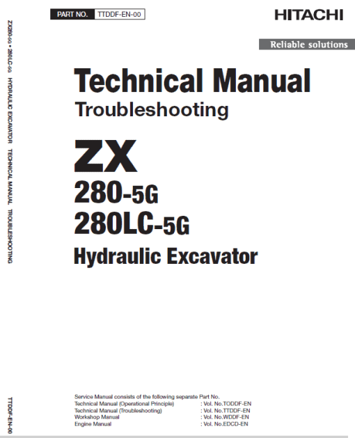 Hitachi ZX280-5G and ZX280LC-5G ZAXIS Excavator Repair Manual - Image 4