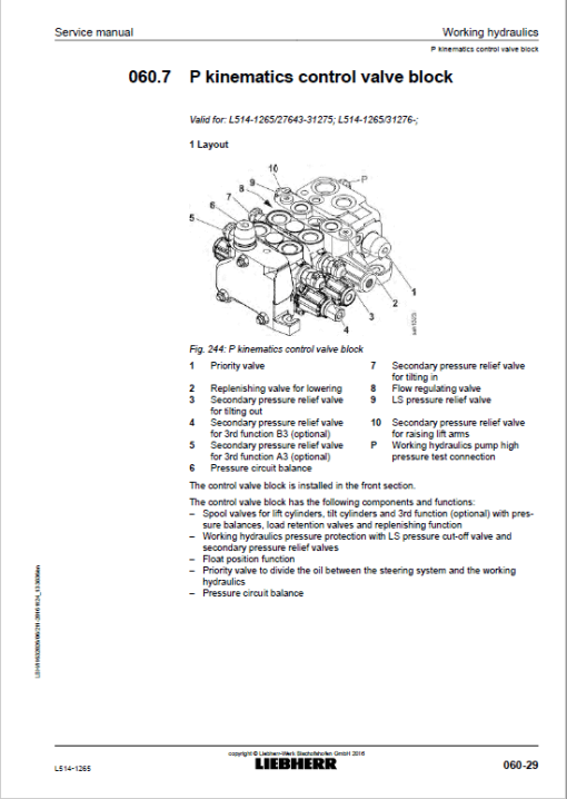 Liebherr L514 Type 1265 Wheel Loader Service Manual - Image 4