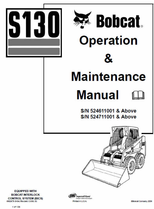 Bobcat S130 Skid-Steer Loader Service Manual - Image 5