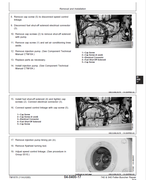 John Deere 740, 840 Feller Buncher Service Repair Manual (TM1877 and TM1878) - Image 4