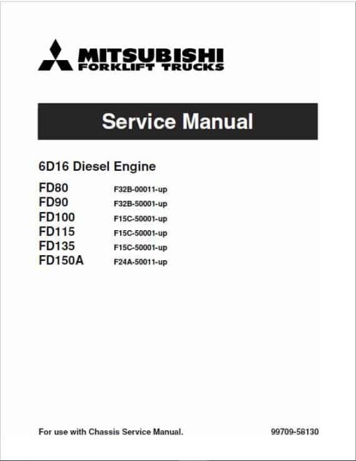 Mitsubishi FD80, FD90 Forklift Lift Truck Service Manual - Image 4