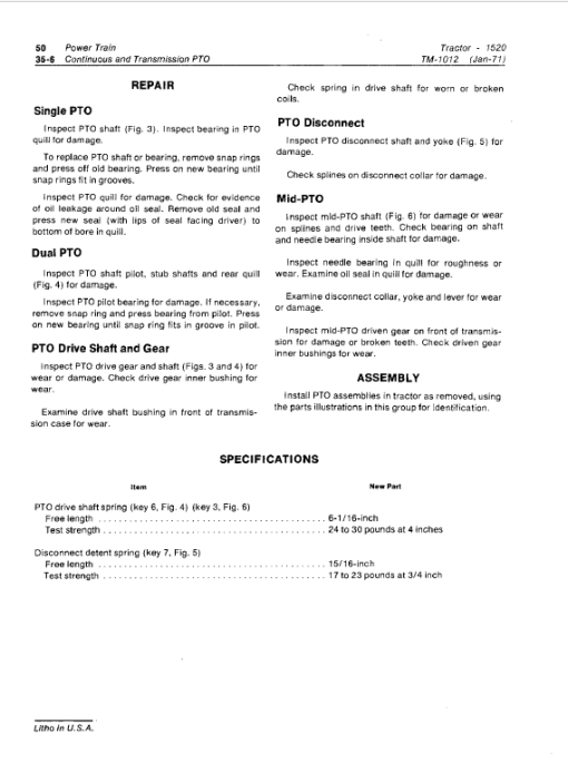 John Deere 1520 Utility Tractor Repair Technical Manual - Image 4