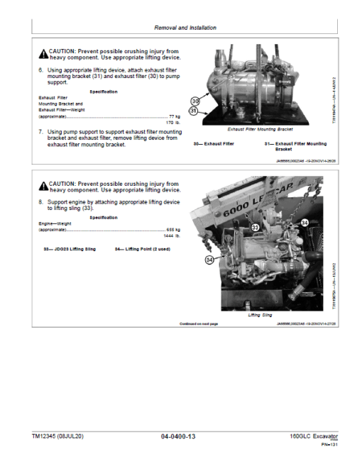 John Deere 160GLC Excavator Repair Technical Manual (S.N after E055001 -) - Image 4