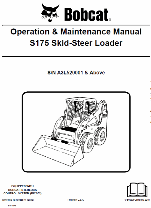 Bobcat S175 Skid-Steer Loader Service Manual - Image 7