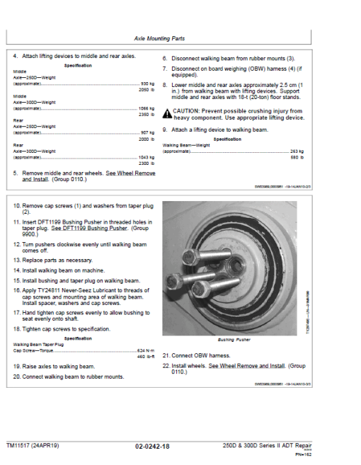 John Deere 250D, 300D Series 2 Dump Truck Technical Manual (S.N. 626761 - 642000) - Image 4