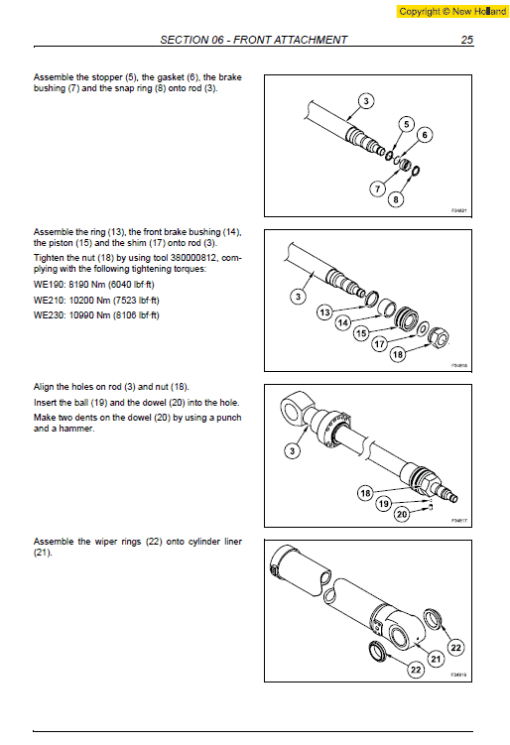 New Holland WE190, WE210 and WE230 Wheeled Excavators Manual - Image 4