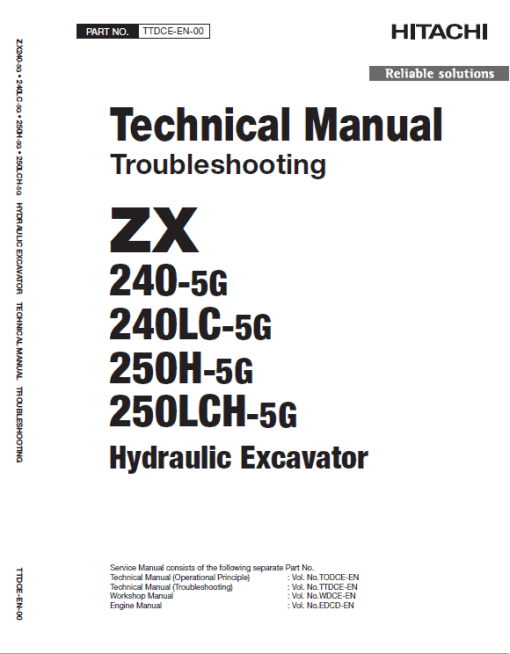 Hitachi ZX240-5G, ZX240LC-5G and ZX250LCH-5G Excavator Repair Manual - Image 4