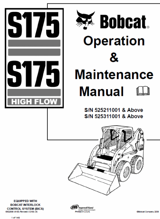 Bobcat S175 and S185 Skid-Steer Loader Service Manual - Image 4