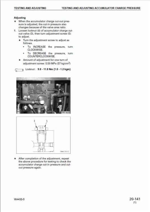 Komatsu WA430-5 Wheel Loader Service Manual - Image 4