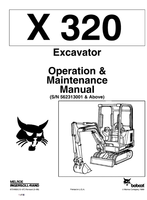 Bobcat X320, and X322 Excavator Service Manual - Image 4