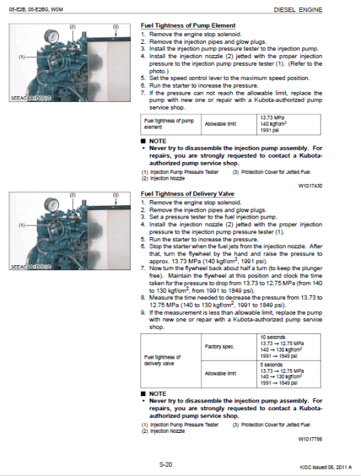 Kubota 05-E2B, 05-E2BG Engine Workshop Service Manual - Image 4