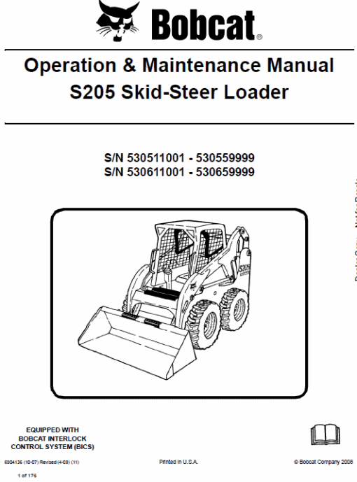 Bobcat S205 Skid-Steer Loader Service Manual - Image 10