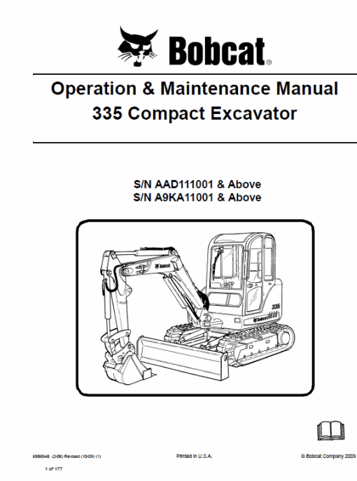 Bobcat 335 Compact Excavator Service Manual - Image 4