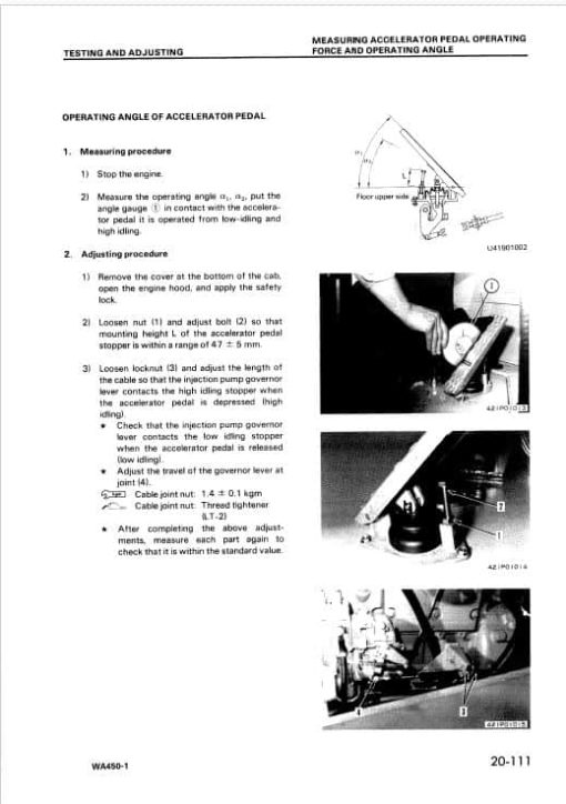 Komatsu WA450-1 Wheel Loader Service Manual - Image 4