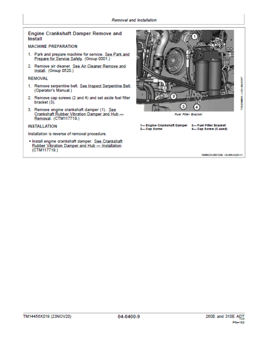 John Deere 260E, 310E Articulated Dump Truck Technical Manual (S.N. F708125 - ) - Image 4