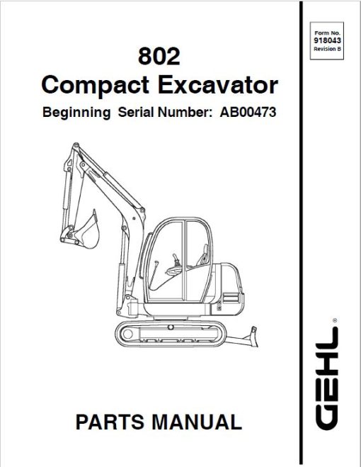 Gehl GE 802 Crawler Excavator Repair Service Manual - Image 4