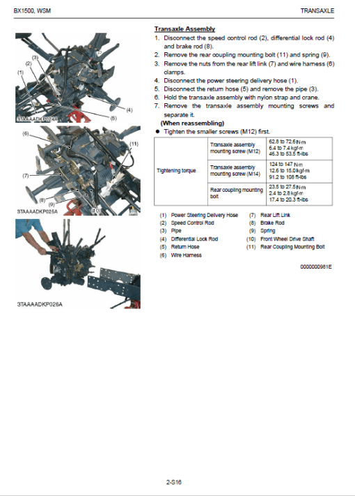 Kubota BX1500 Tractor Workshop Service Manual - Image 3