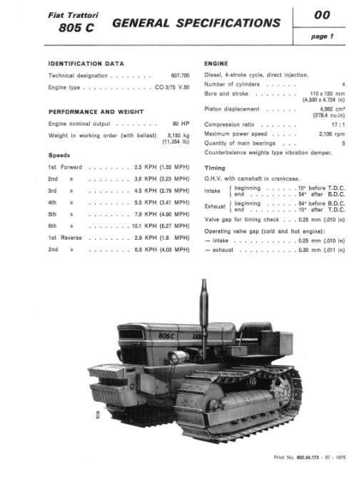 Fiat 805C Crawler Tractor Workshop Service Manual - Image 4