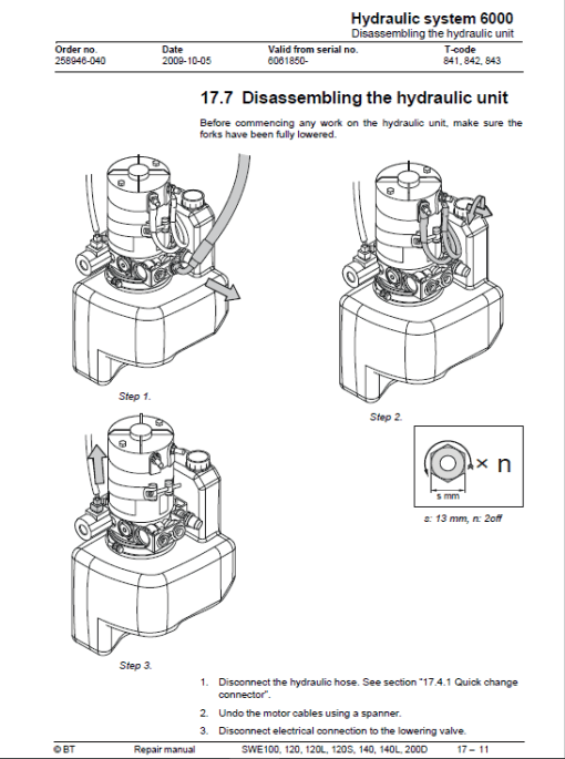 BT SWE100, SWE120, SWE120L, SWE120S, SWE140, SWE140L, SWE200D Service Manual - Image 5