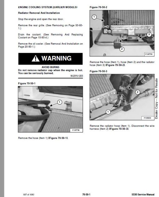 Bobcat S530 Skid-Steer Loader Service Repair Manual - Image 4