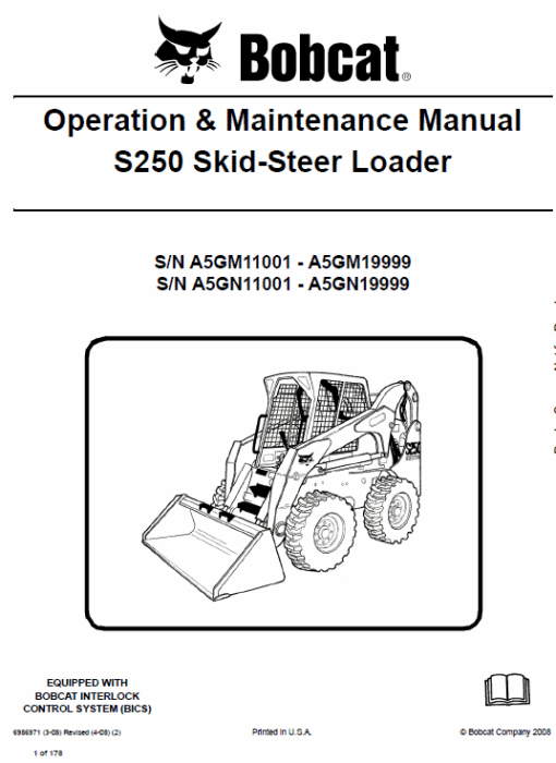 Bobcat S250 and S300 Skid-Steer Loader Service Manual - Image 7