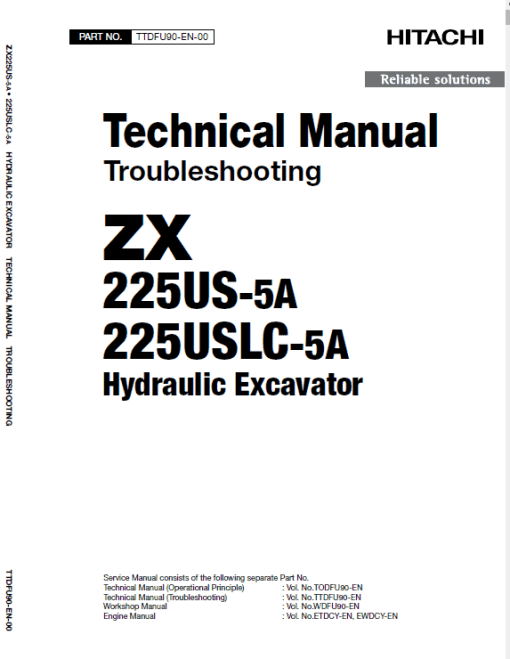 Hitachi ZX225US-5A and ZX225USLC-5A ZAXIS Excavator Repair Manual - Image 4