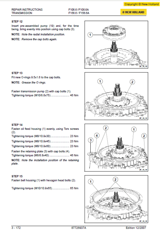 New Holland F106.6 Tier 3 and F156.6 Tier 3 Service Manual - Image 4