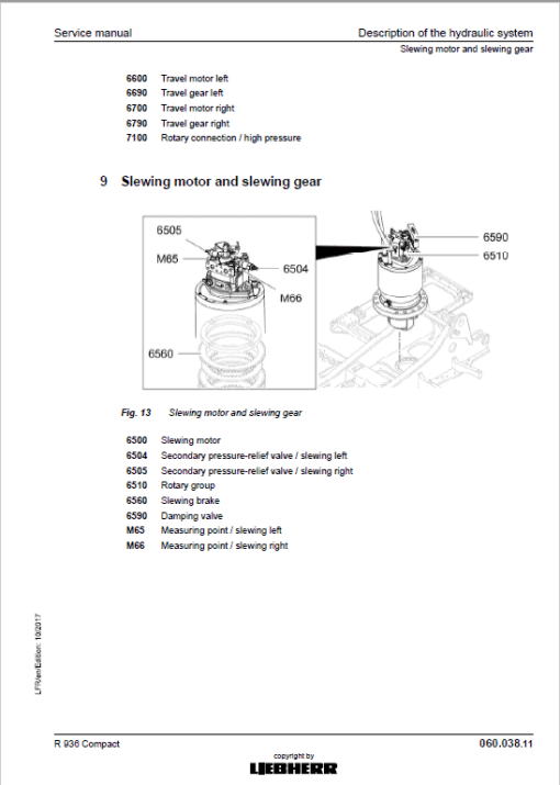 Liebherr R926, R936, R946, R950 Tier 4F Hydraulic Excavator Service Manual - Image 4