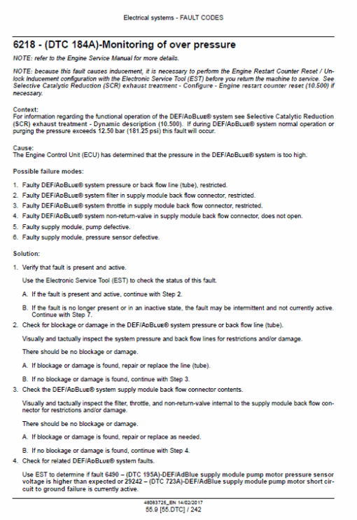 New Holland W110D Tier 4B Wheel Loader Service Manual - Image 4