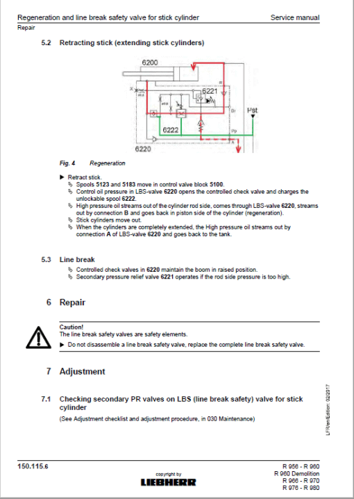 Liebherr R956, R960, R966, R970, R976, R980 Tier 4F Excavator Service Manual - Image 4