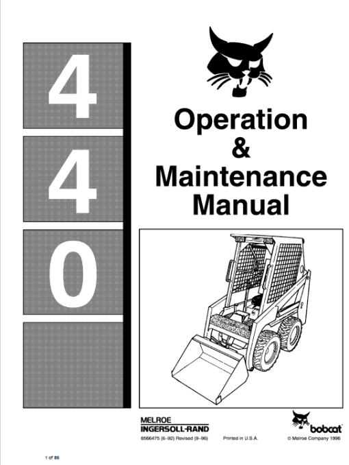 Bobcat 440, 443 and 443B Skid-Steer Loader Service Manual - Image 6