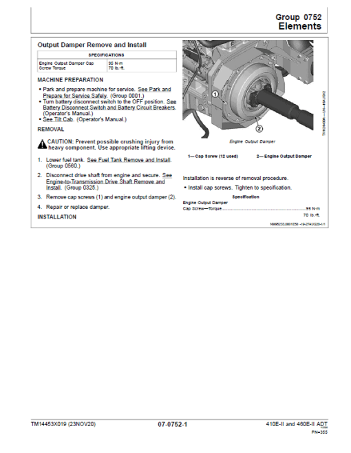 John Deere 410E II, 460E II Articulated Dump Truck Technical Manual (S.N. D708125 - ) - Image 4