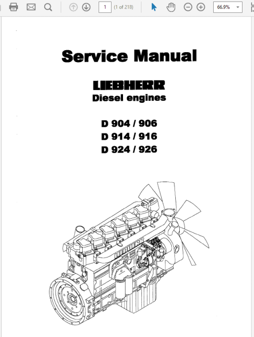 Liebherr Diesel Engine D904 - D906, D914 - D916, D924 - D926 Manual TM-1849 & TM-2223 - Image 5